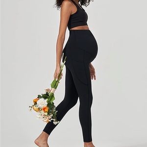Two Buttery Soft Maternity Leggings with Pockets
